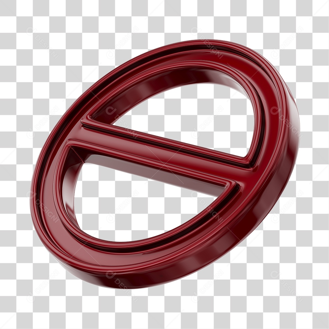 Sinal Proibido Vermelho Elemento 3D Para Composição PNG Transparente