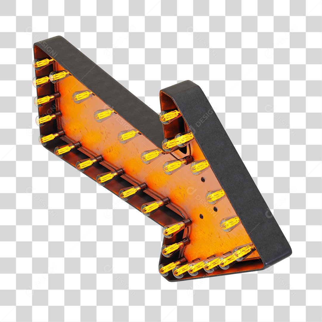 Seta Com Lâmpadas De Led Elemento 3D PNG Transparente