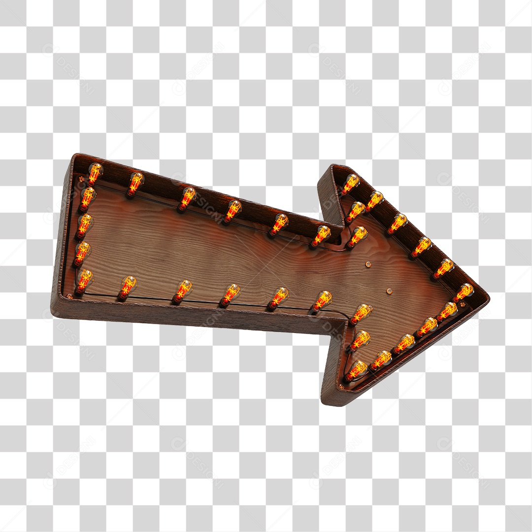 Elemento 3D Seta Com Lâmpadas De Led PNG Transparente