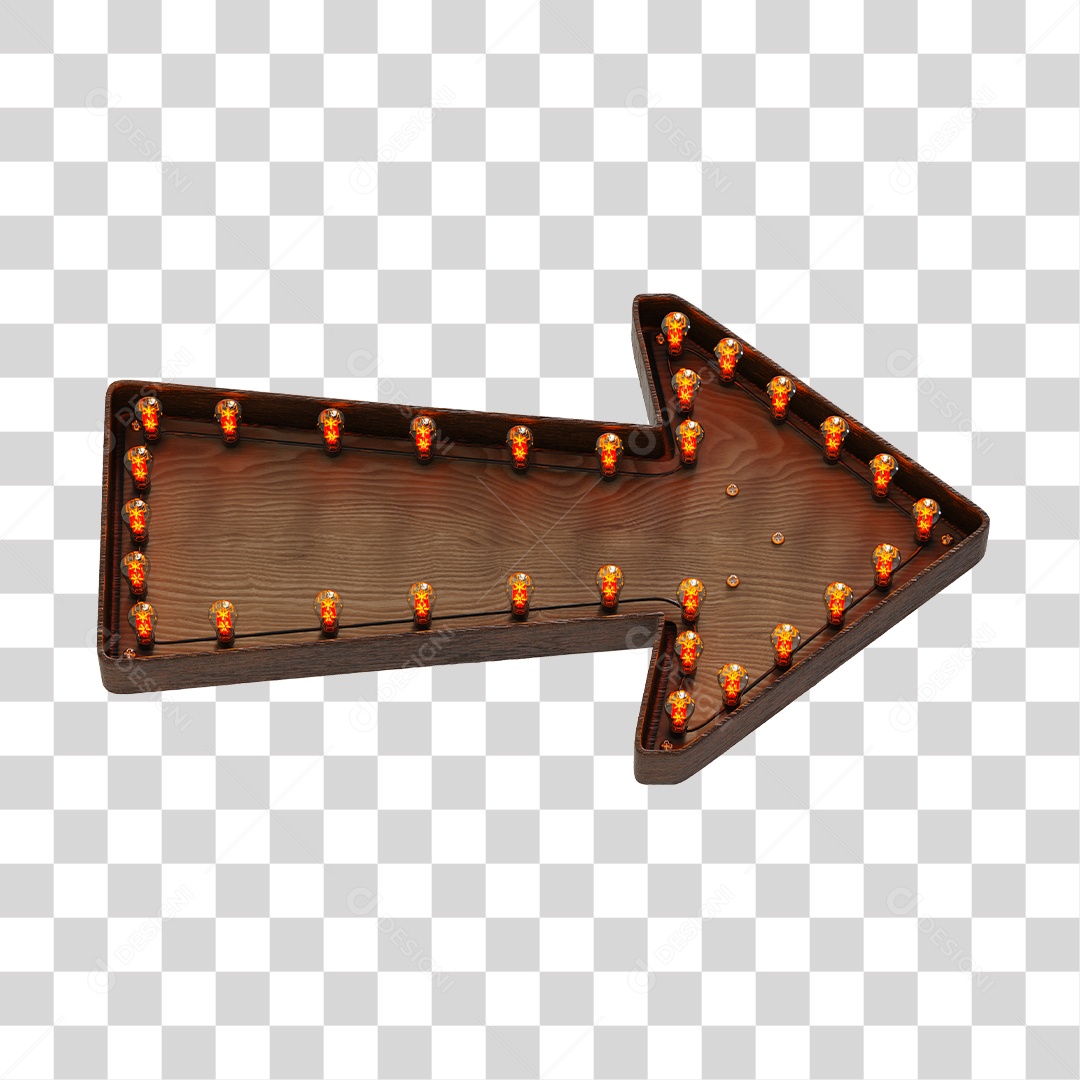 Seta Com Lâmpadas De Led Elemento 3D PNG Transparente