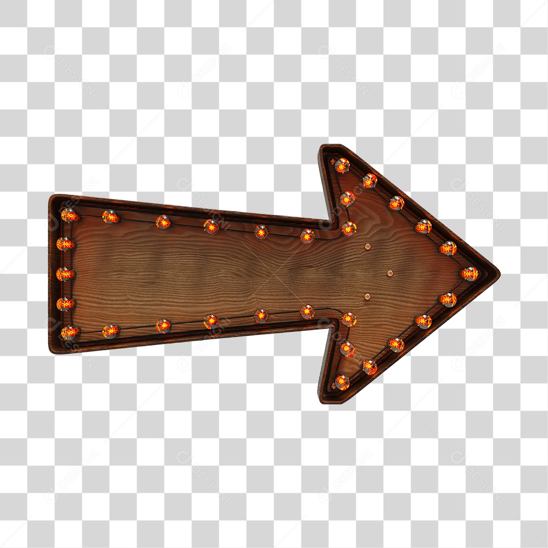 Seta Com Lâmpadas De Led Elemento 3D PNG Transparente
