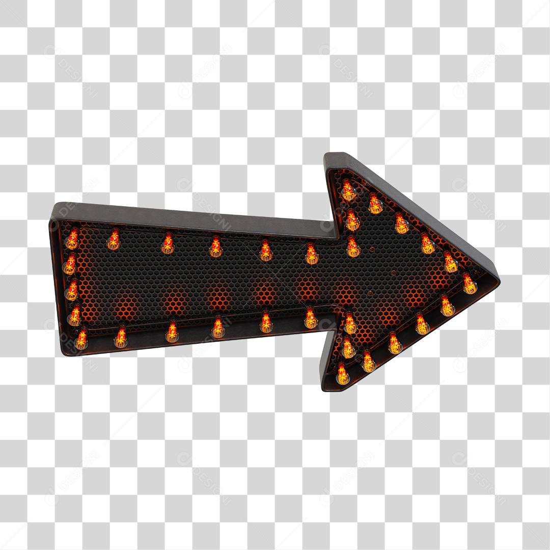 Seta Com Lâmpadas De Led Elemento 3D PNG Transparente