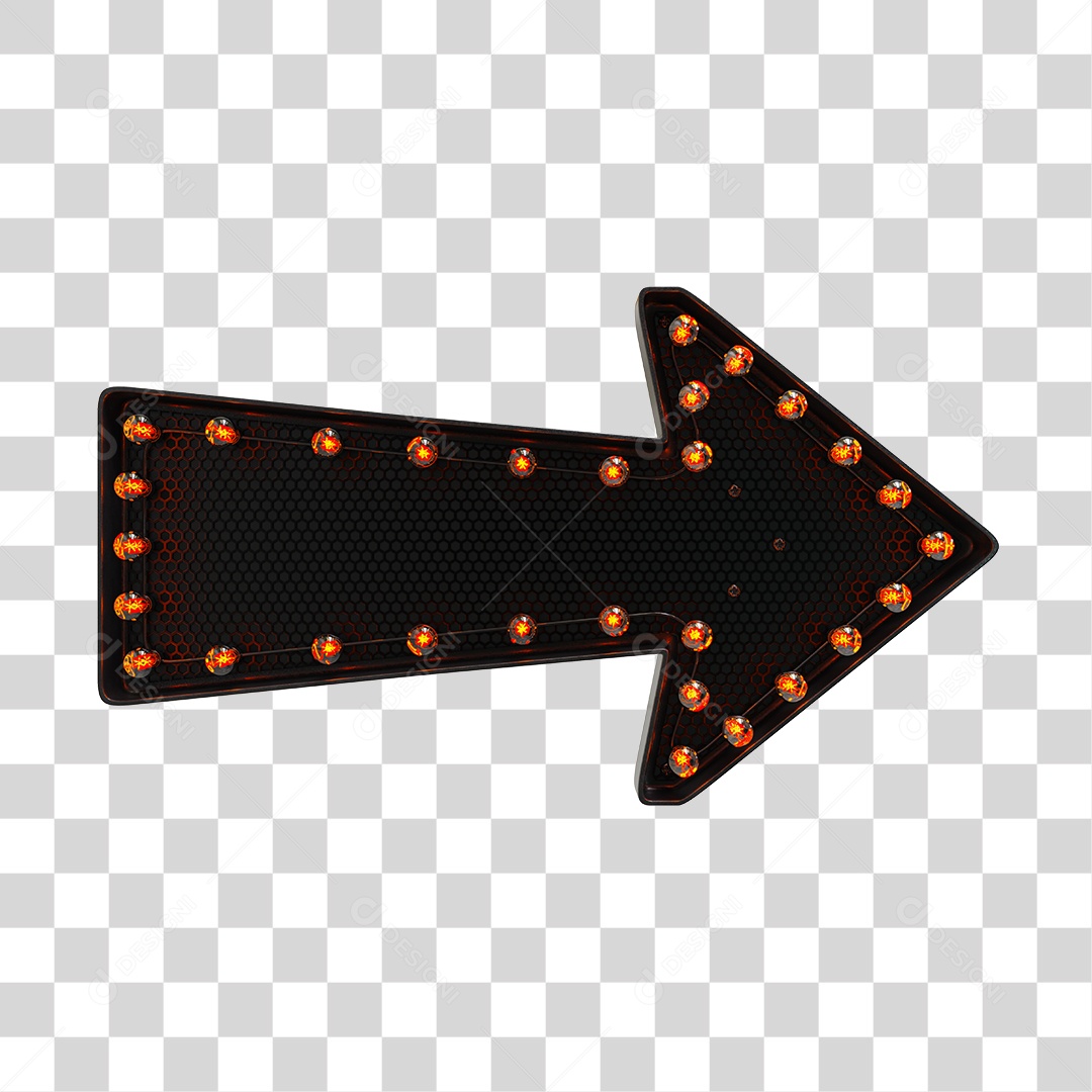 Seta Com Lâmpadas De Led Elemento 3D PNG Transparente
