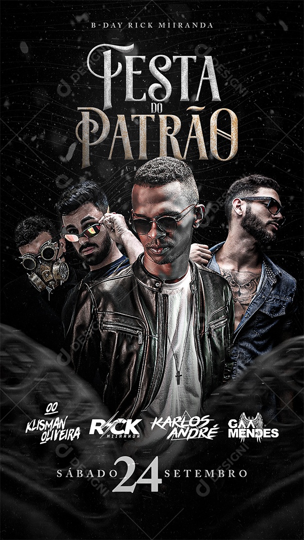 Social Media Flyer Story Festa Do Patrão PSD Editável