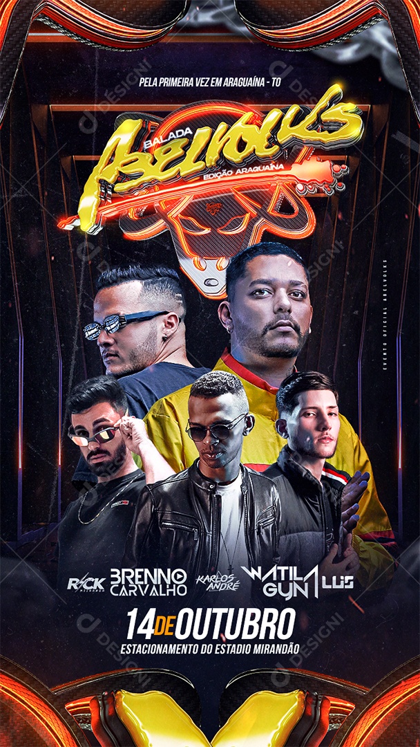 Social media Flyer Story Evento Balada Abelvolks PSD Editavel