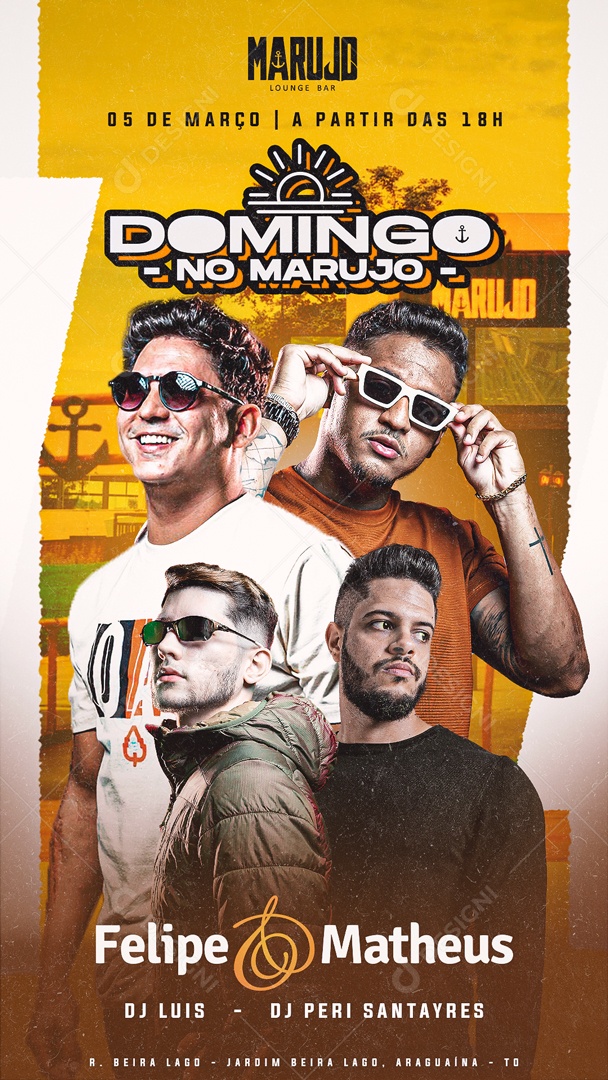 Social Media Flyer Story Eventos Cantores Marujo PSD Editável