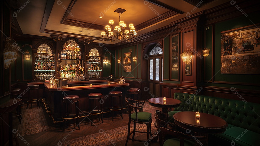 Design de interiores do lobby do hotel de luxo.