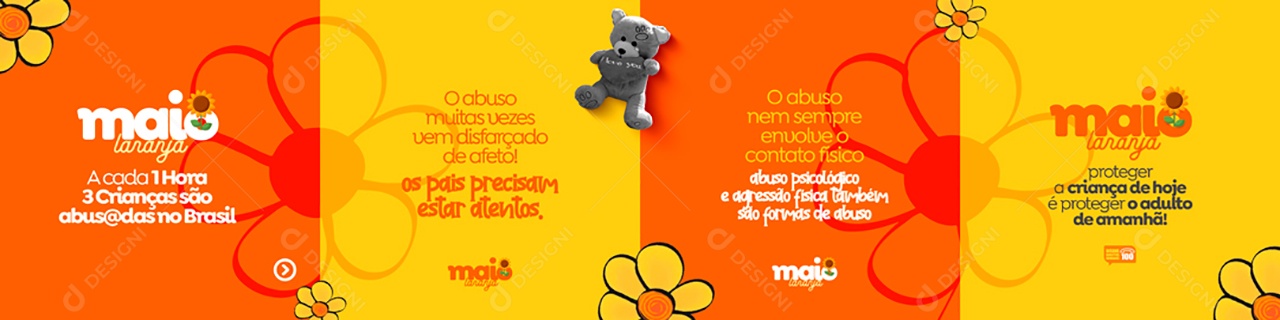 Social Media Carrossel Maio Amarelo PSD Editável