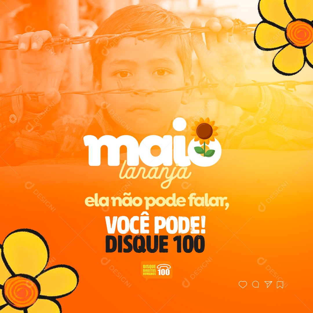 Social Media Maio laranja Você Pode PSD Editavel