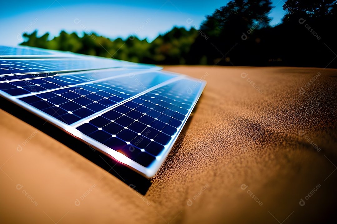 Placa solar de tecnologia, fonte alternativa de eletricidade. conceito de recursos sustentáveis ​​e energia renovável.
