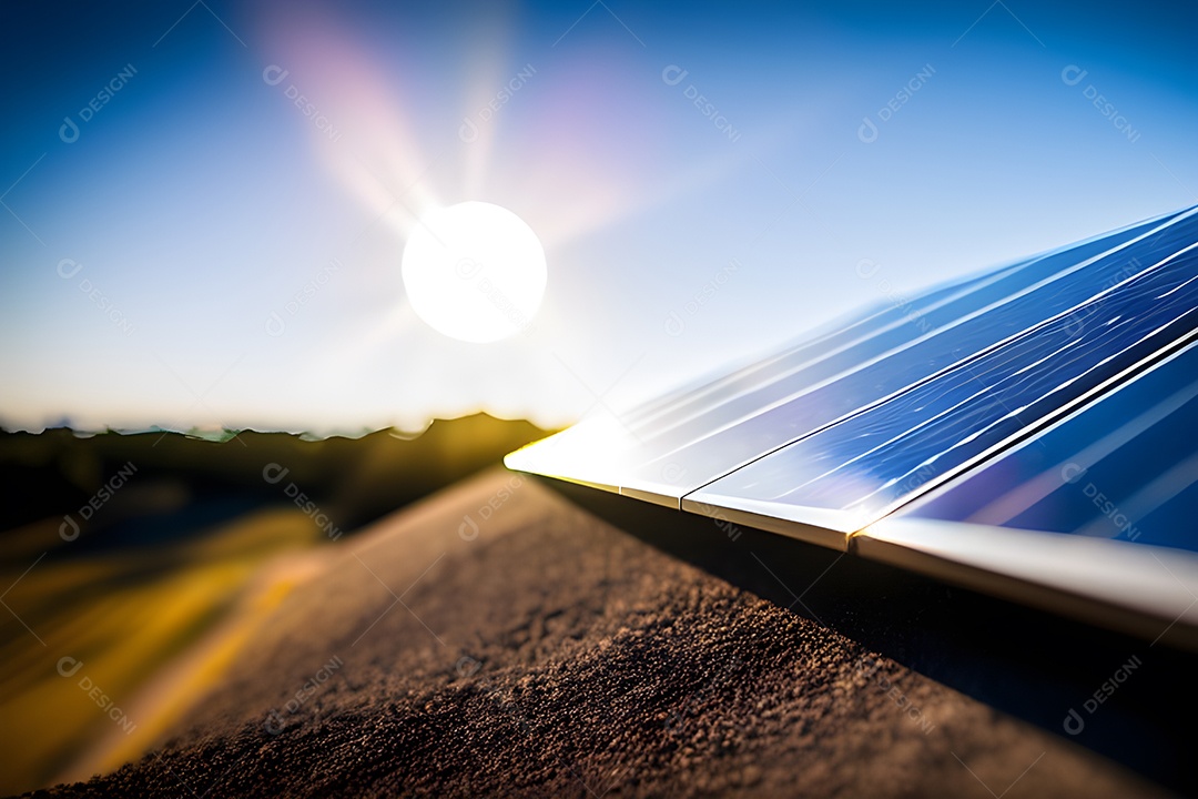 Placa solar de tecnologia, fonte alternativa de eletricidade. conceito de recursos sustentáveis ​​e energia renovável.