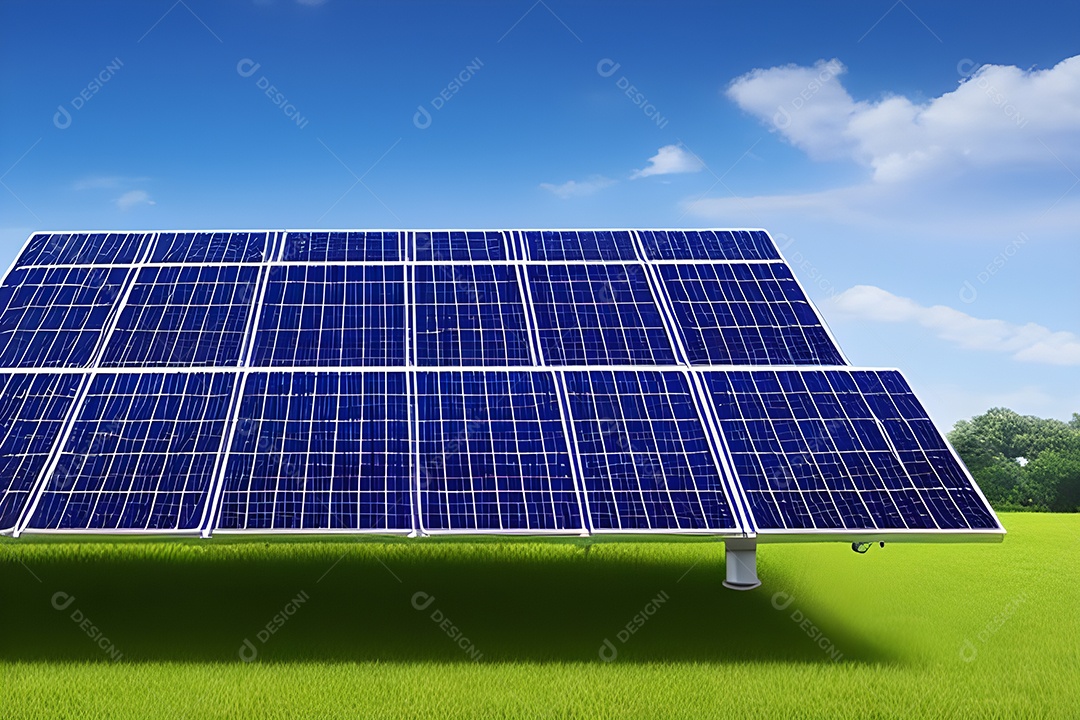 Placa solar de tecnologia, fonte alternativa de eletricidade, conceito de recursos sustentáveis ​​e energia renovável.