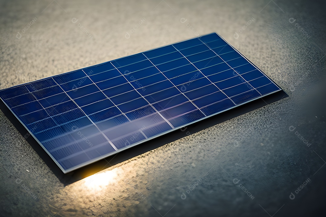 Placa solar de tecnologia, fonte alternativa de eletricidade, conceito de recursos sustentáveis ​​e energia renovável.