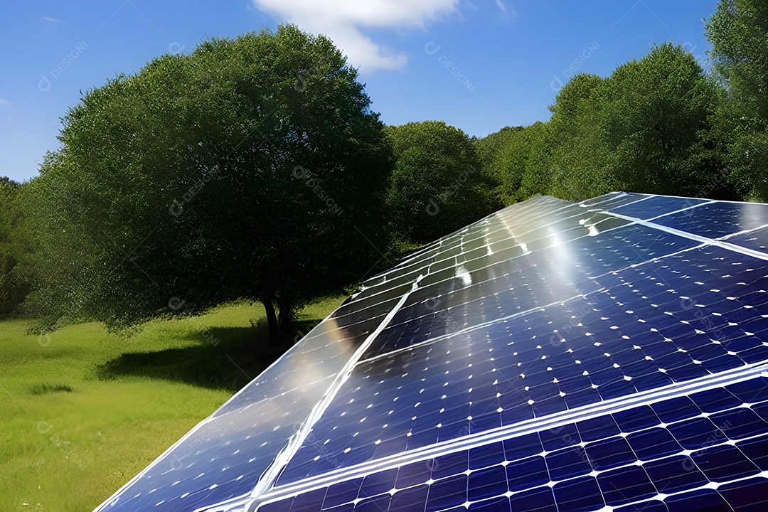 Placa solar de tecnologia, fonte alternativa de eletricidade, conceito de recursos sustentáveis ​​e energia renovável.