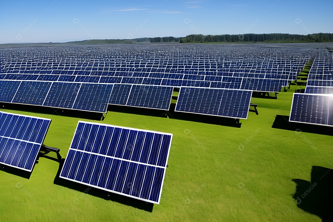 Placa solar de tecnologia, fonte alternativa de eletricidade, conceito de recursos sustentáveis ​​e energia renovável.