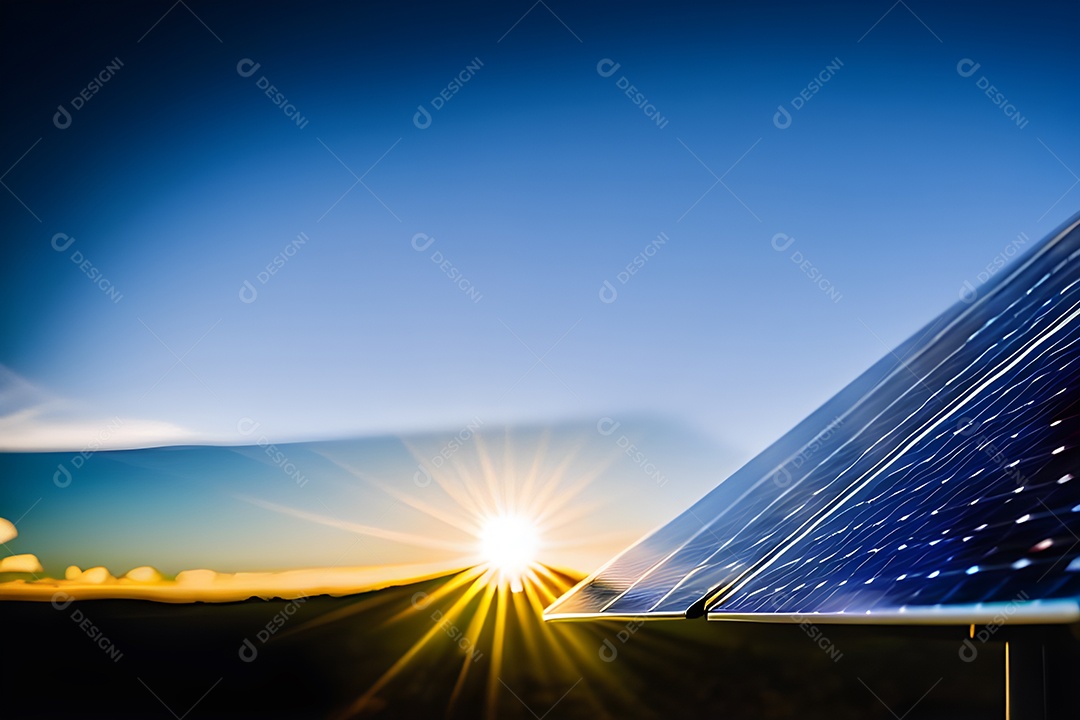 Placa solar de tecnologia, fonte alternativa de eletricidade, conceito de recursos sustentáveis ​​e energia renovável.