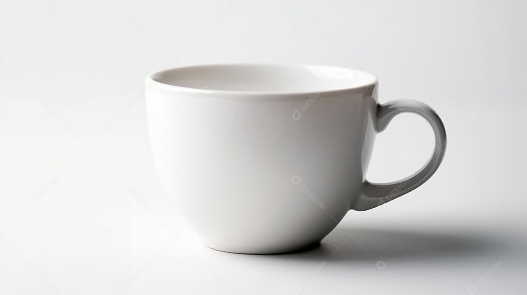 Xícara de chá ou café em um fundo branco e isolado