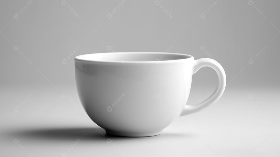 Xícara de chá ou café em um fundo branco e isolado