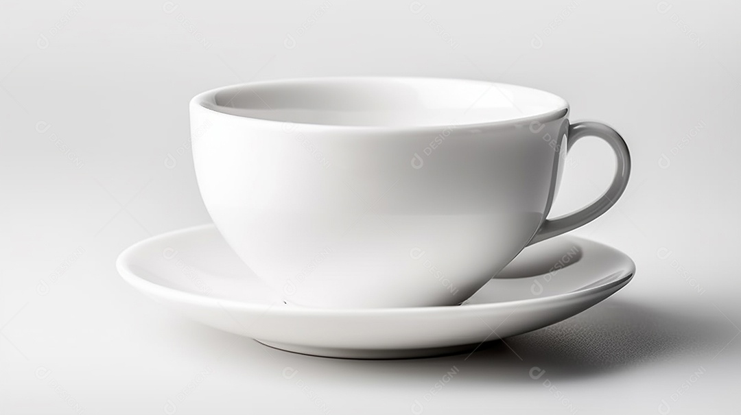 Xícara de chá ou café em um fundo branco e isolado