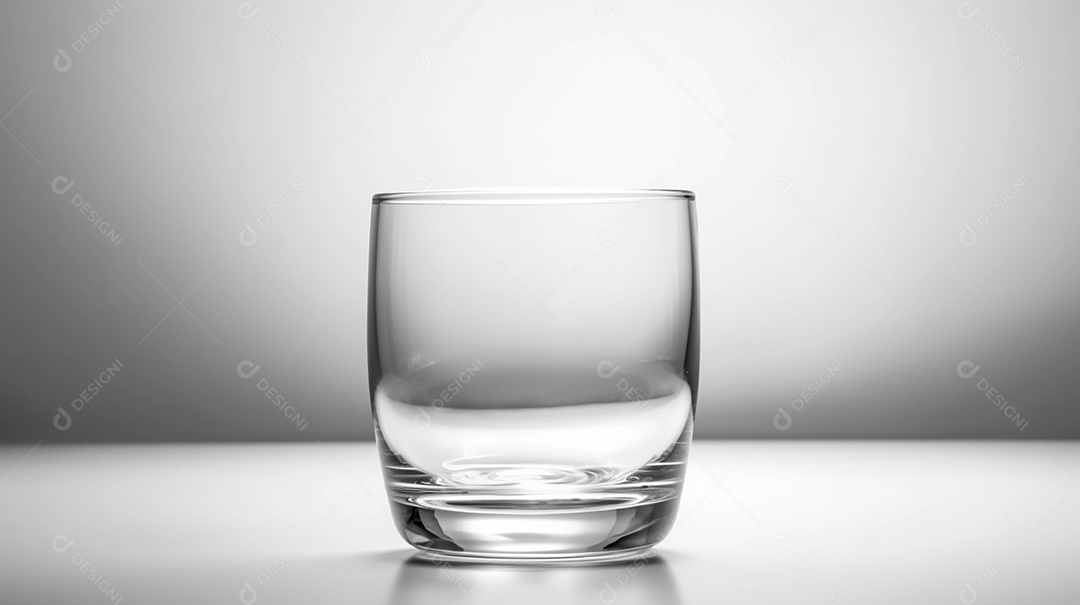 Copo de água em um fundo branco