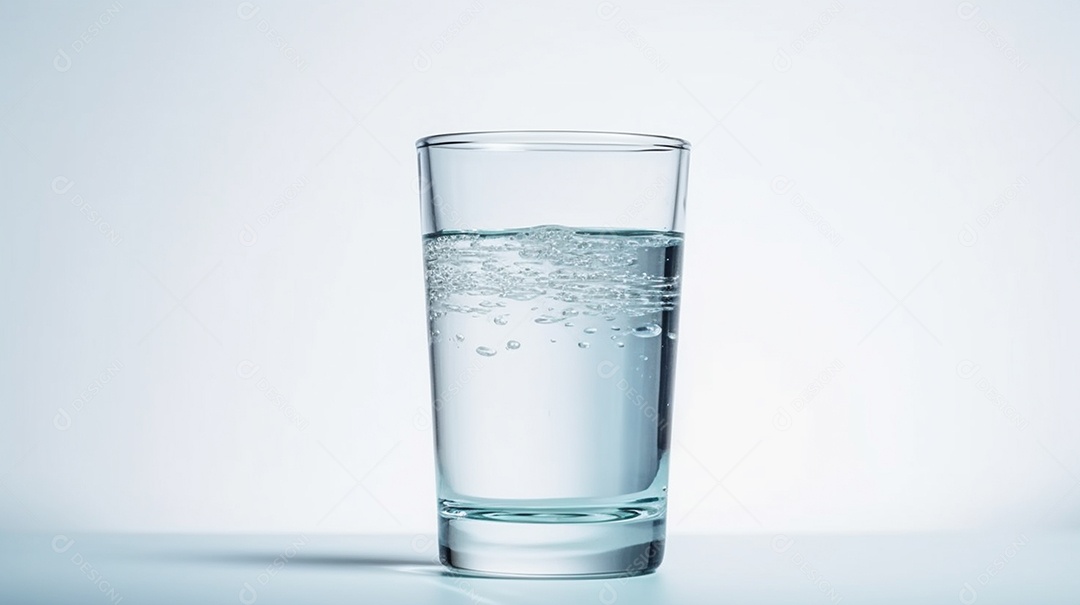 Copo de água em um fundo branco