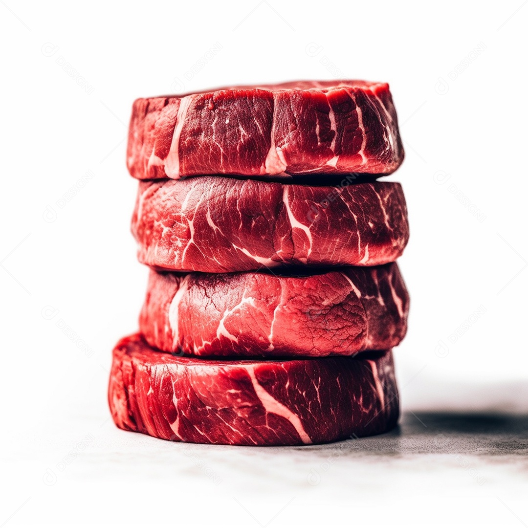 Carne crua isolada em fundo branco