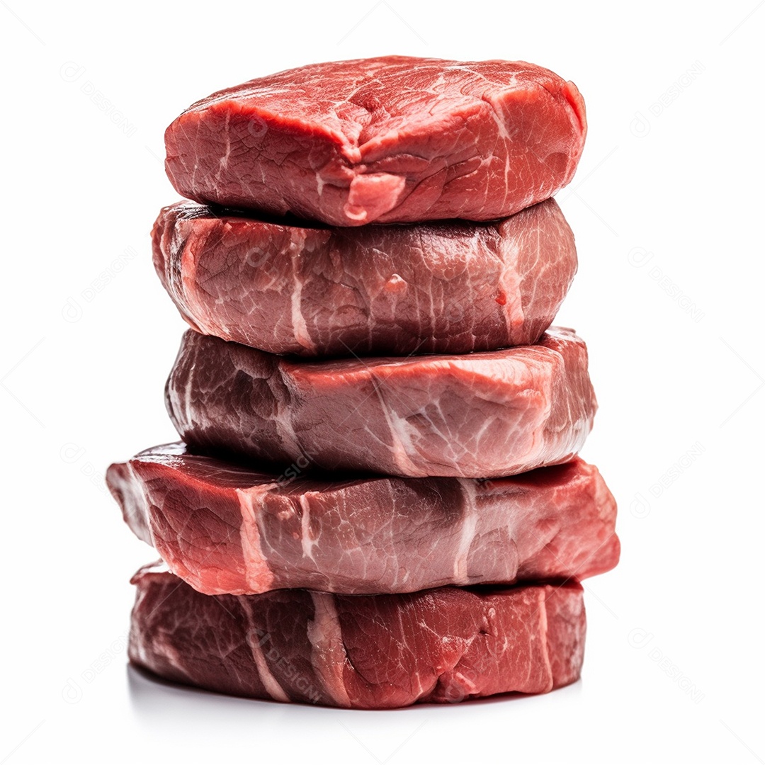 Carne crua isolada em fundo branco