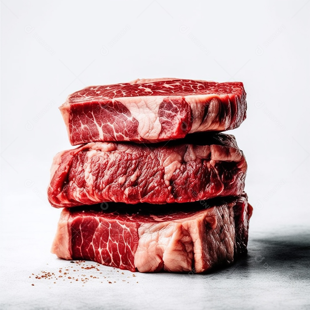 Carne crua isolada em fundo branco