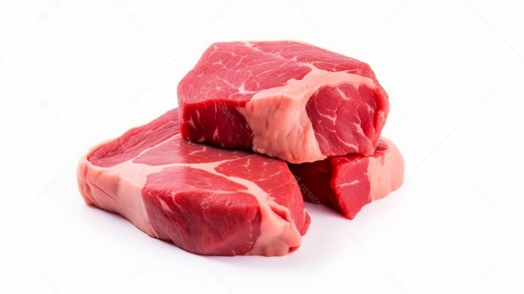 Carne crua isolada em fundo branco