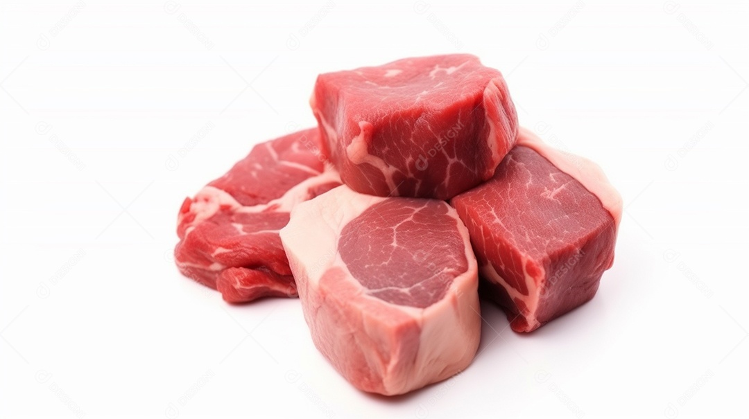 Carne crua isolada em fundo branco