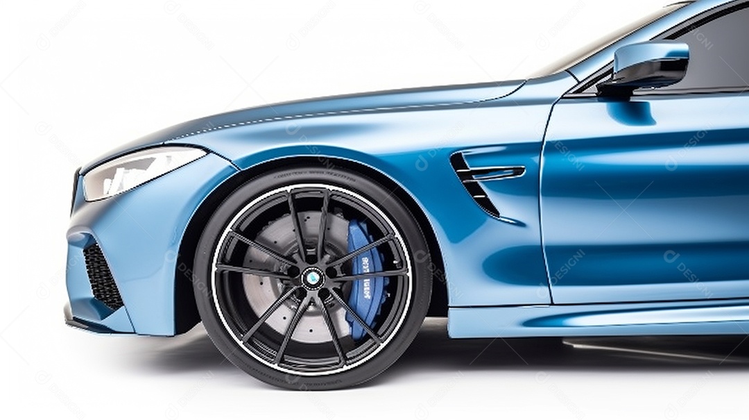 Carro de esportes em um fundo branco