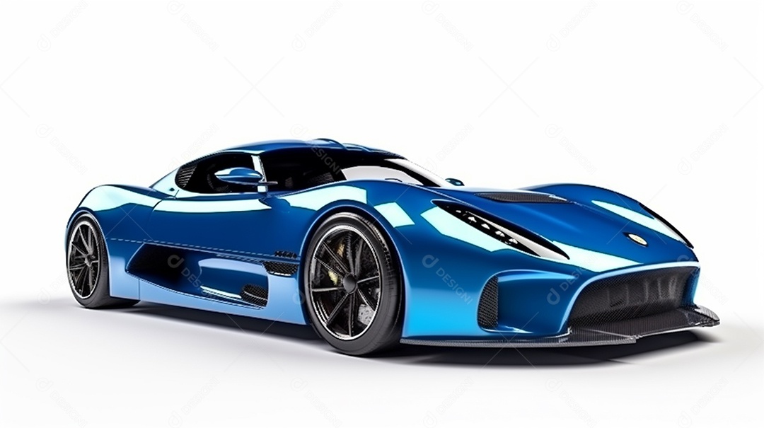 Carro de esportes em um fundo branco