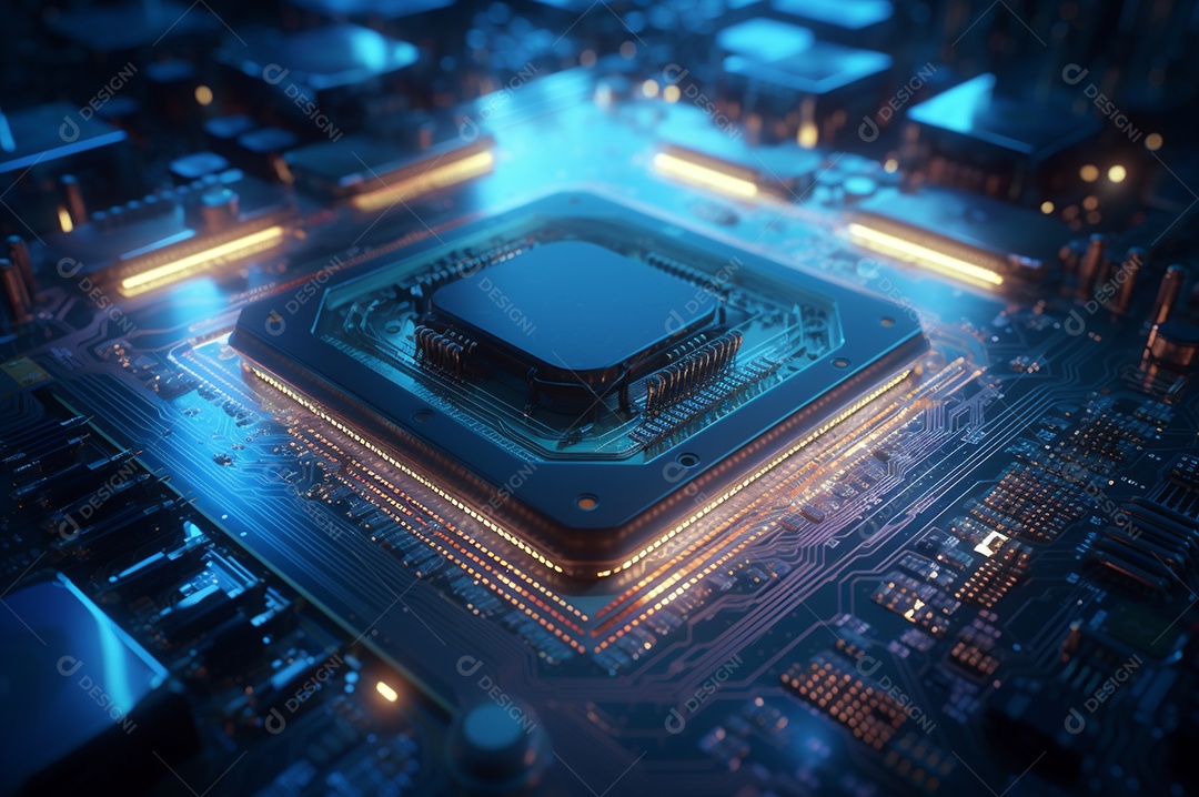 Segurança avançada da rede do conceito da unidade de processamento central da CPU.