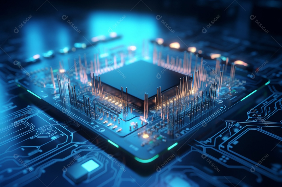 Segurança avançada da rede do conceito da unidade de processamento central da CPU.