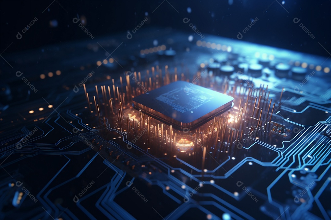 Segurança avançada da rede do conceito da unidade de processamento central da CPU.