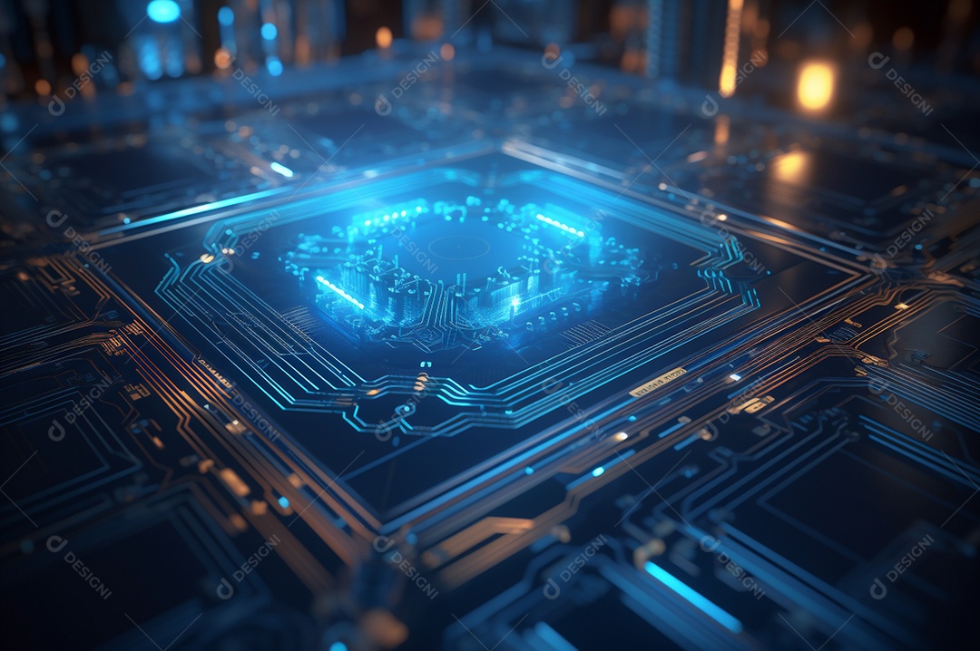 Segurança avançada da rede do conceito da unidade de processamento central da CPU.