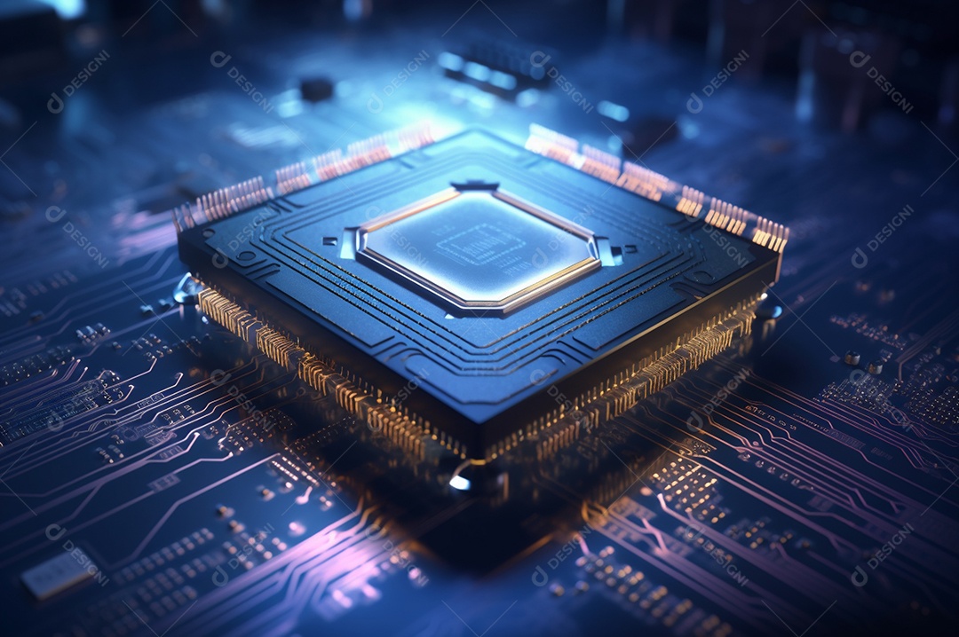 Segurança avançada da rede do conceito da unidade de processamento central da CPU.