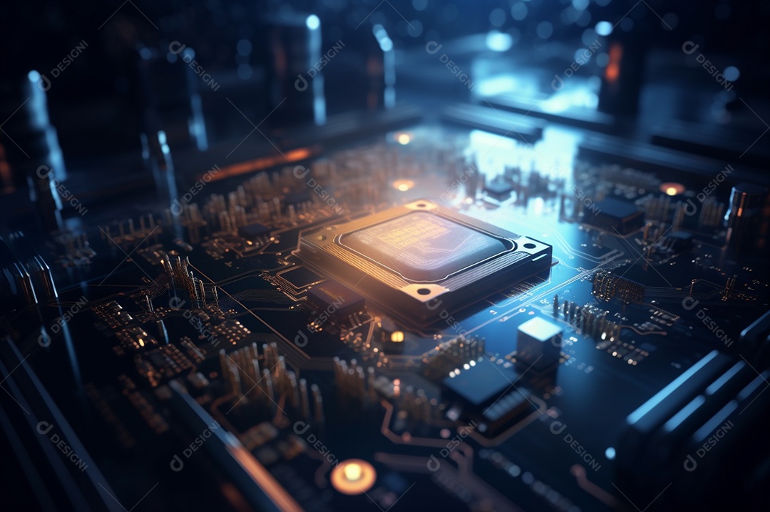 Segurança avançada da rede do conceito da unidade de processamento central da CPU.