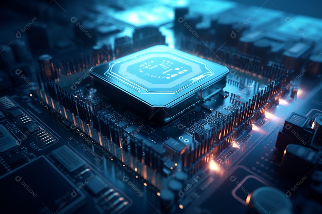 Segurança avançada da rede do conceito da unidade de processamento central da CPU.