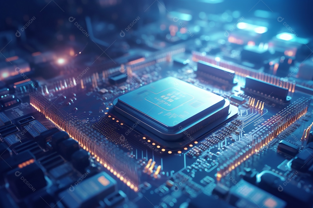 Segurança avançada da rede do conceito da unidade de processamento central da CPU.