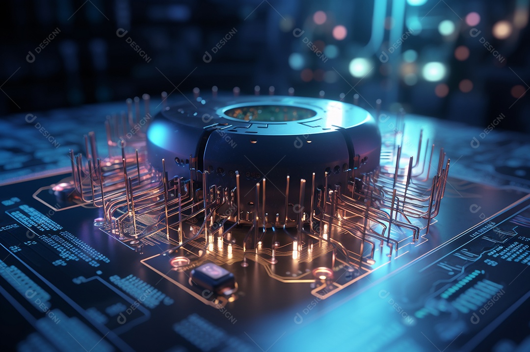 Segurança avançada da rede do conceito da unidade de processamento central da CPU.