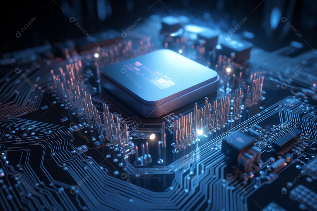 Segurança avançada da rede do conceito da unidade de processamento central da CPU.