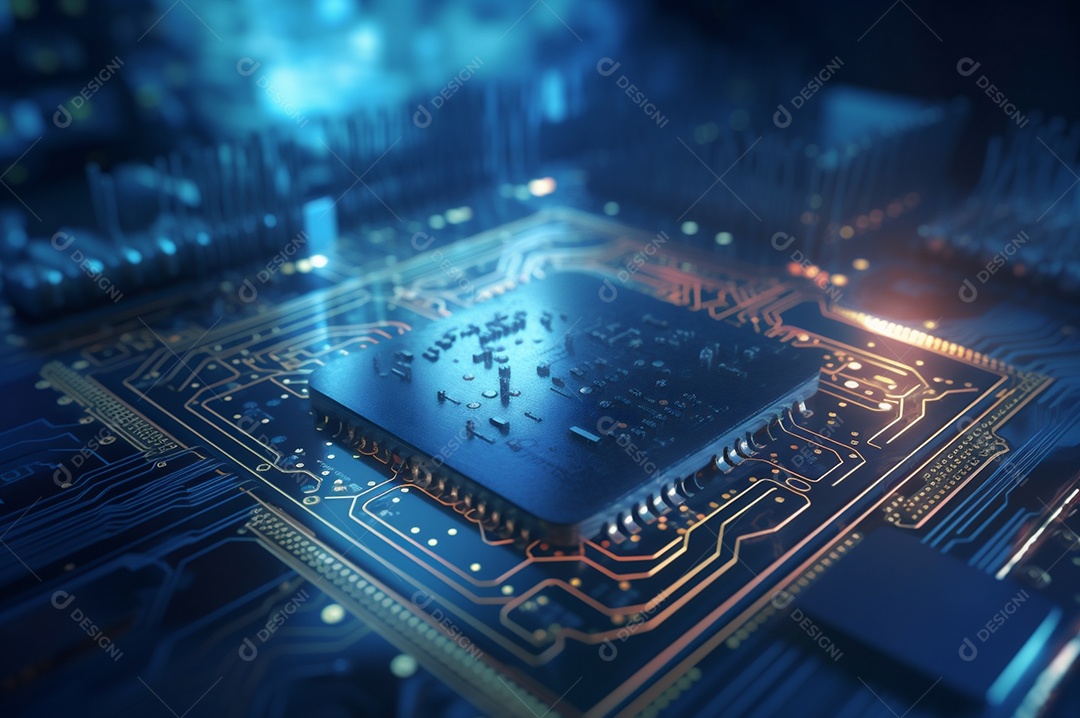 Segurança avançada da rede do conceito da unidade de processamento central da CPU.