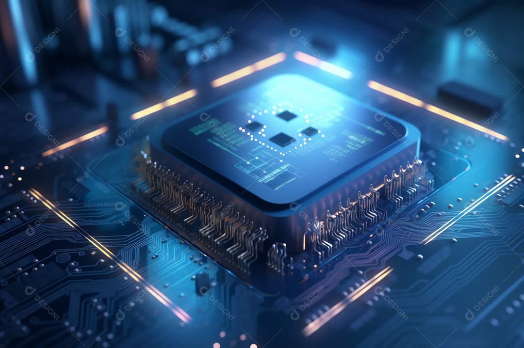 Segurança avançada da rede do conceito da unidade de processamento central da CPU.