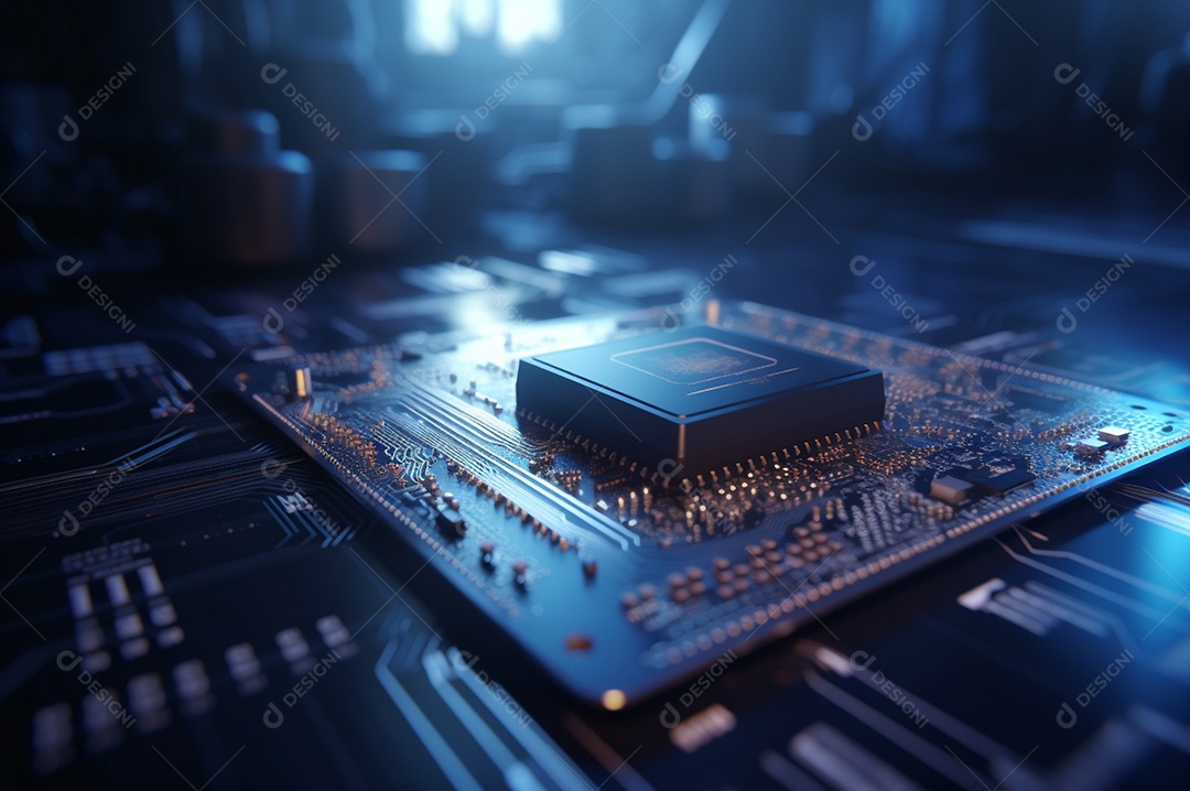 Segurança avançada da rede do conceito da unidade de processamento central da CPU.