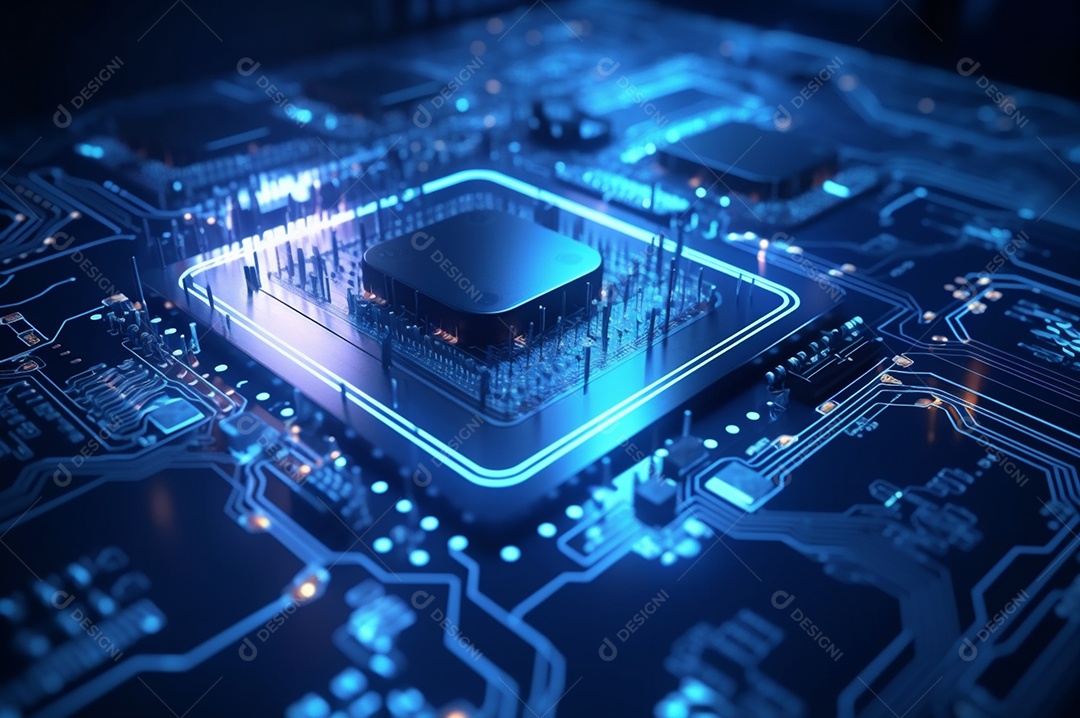 Segurança avançada da rede do conceito da unidade de processamento central da CPU.