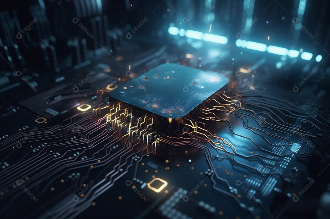 Segurança avançada da rede do conceito da unidade de processamento central da CPU.