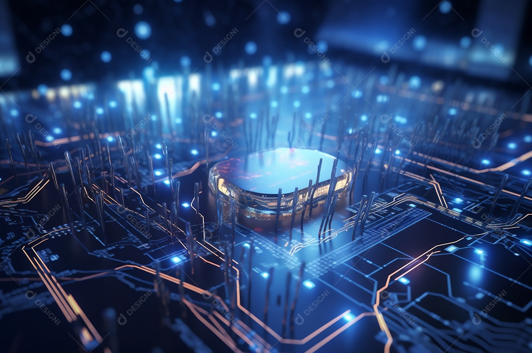 Segurança avançada da rede do conceito da unidade de processamento central da CPU.