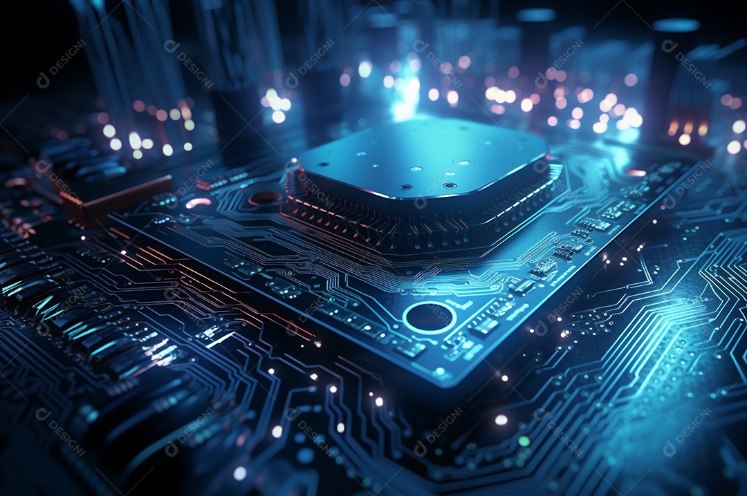 Segurança avançada da rede do conceito da unidade de processamento central da CPU.