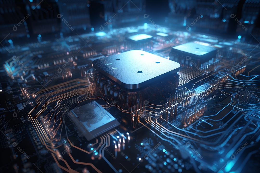 Segurança avançada da rede do conceito da unidade de processamento central da CPU.